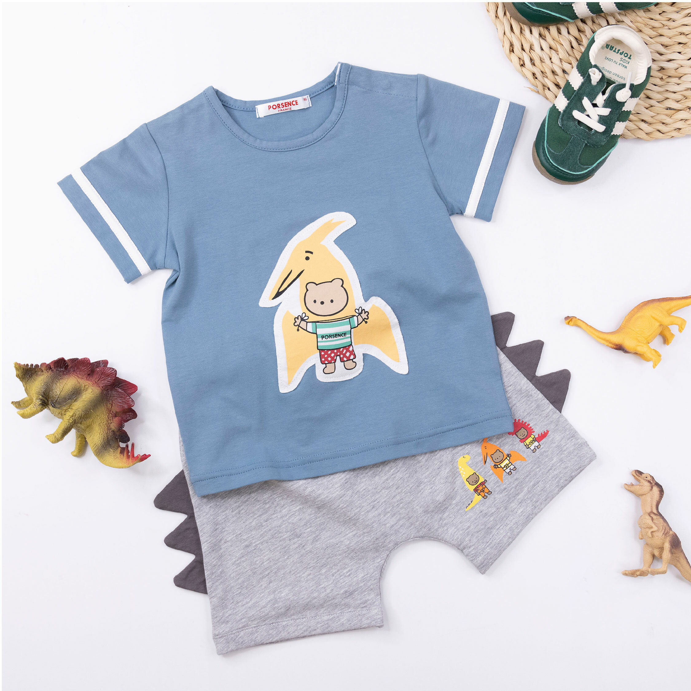 波紳士【12050】小熊兄弟扮恐龍短褲＊二色