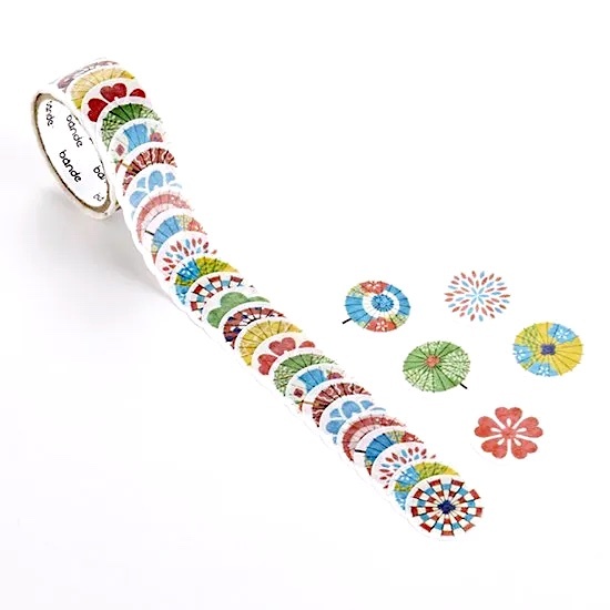 Bande Sticker Tape－Umbrella and Flowers (Japanese Stationery Brand)