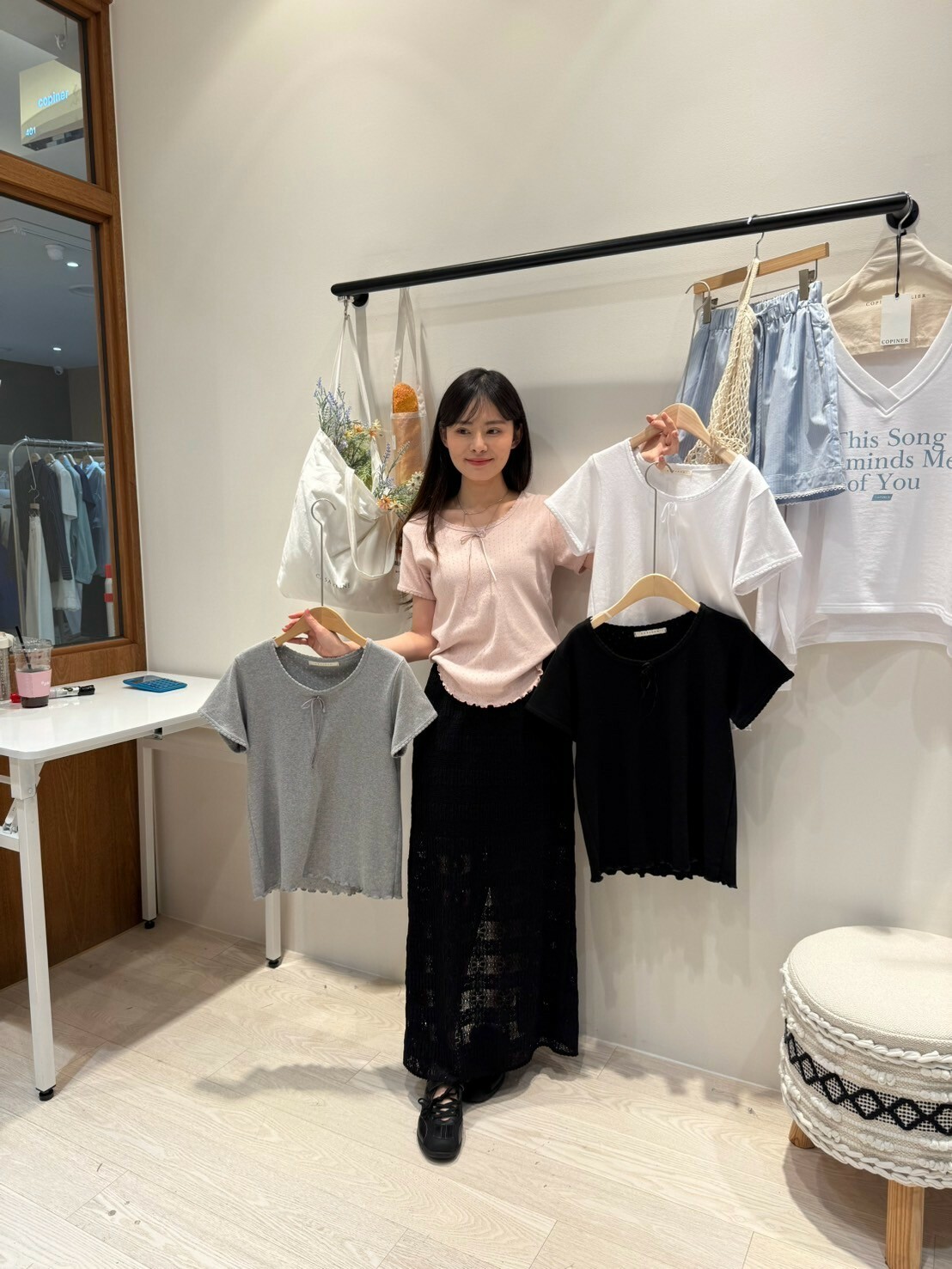 CP4022 BM風女孩蝴蝶結綁帶T *特價貨品不設退換*