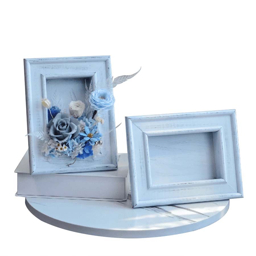 白色仿舊木頭內嵌相框