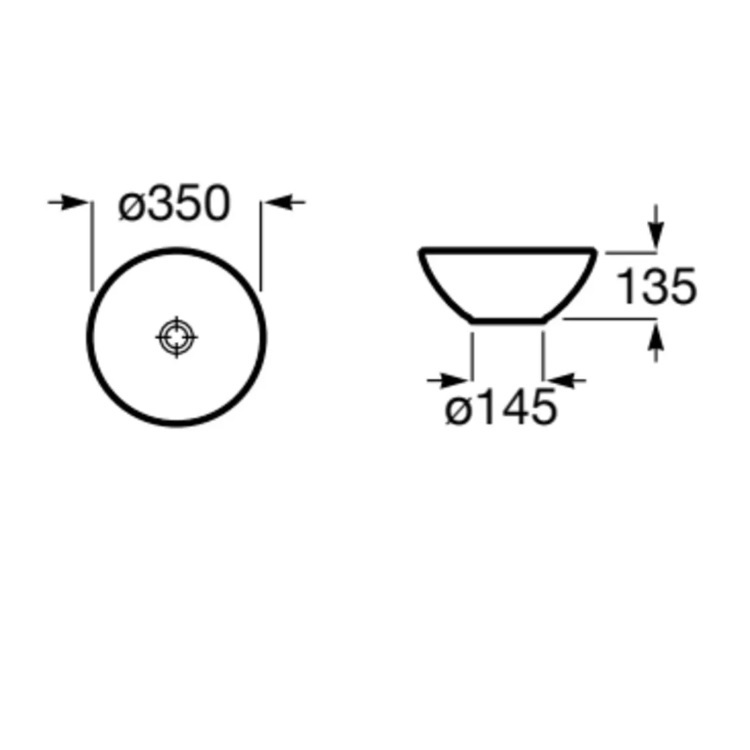 Roca "Bol" 32787L000 Over countertop vitreous china basin, without overflow