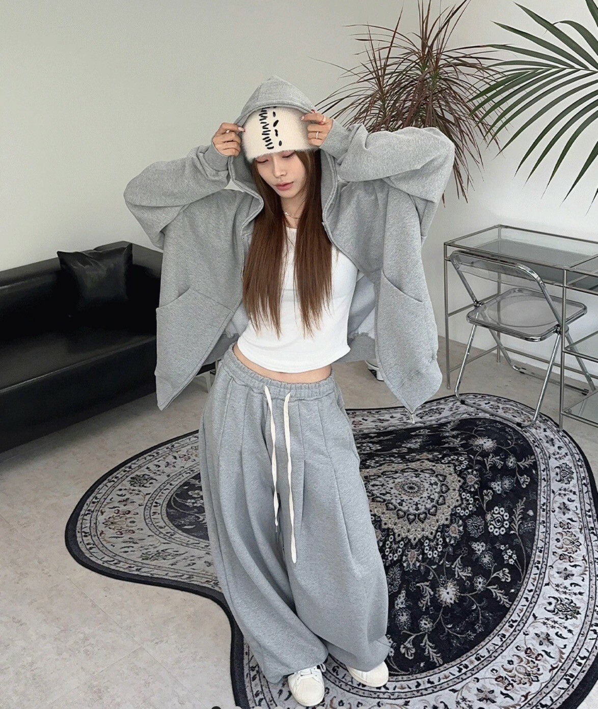 TXT 崔然竣同款 慵懶感 寬鬆 連帽外套 #套裝