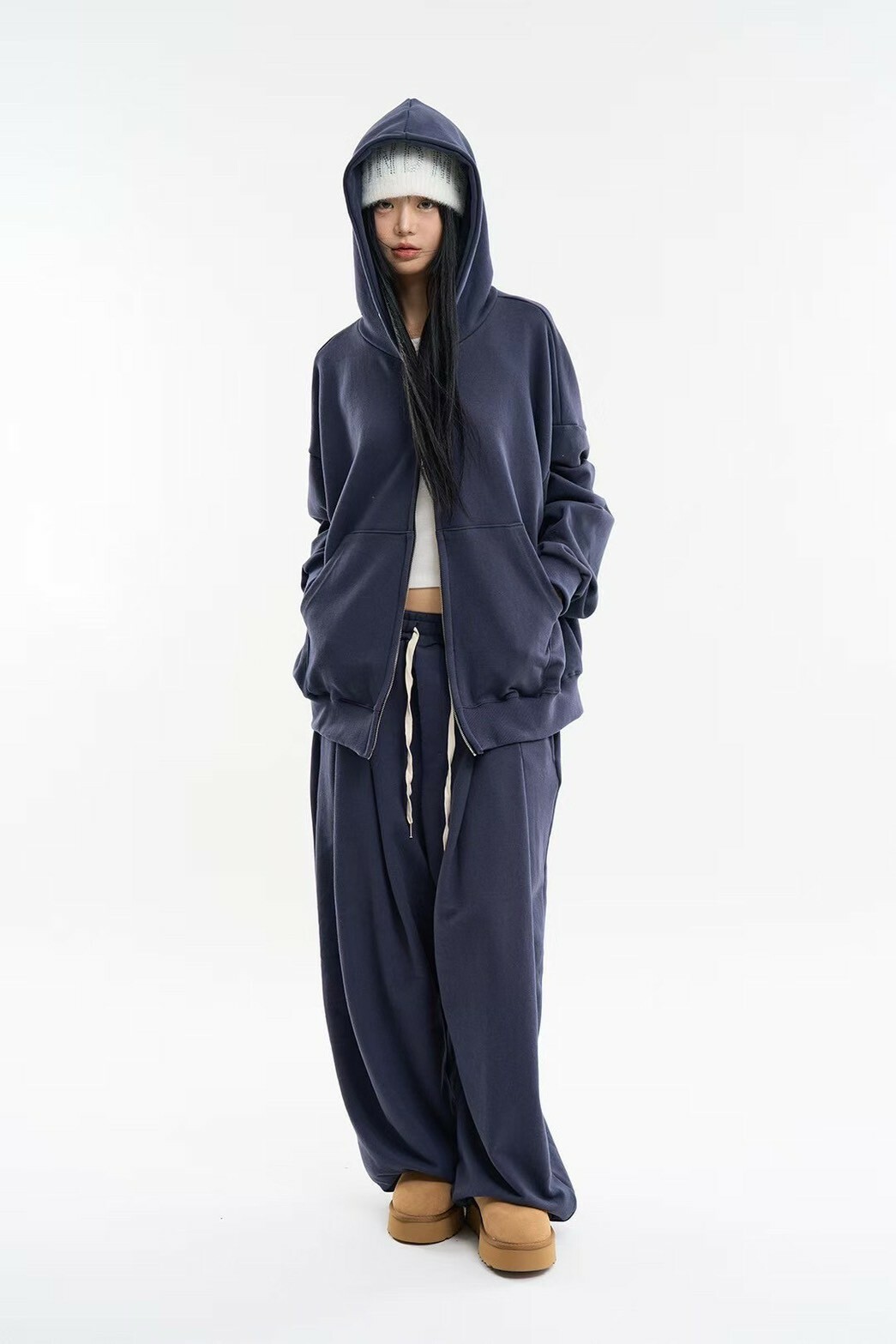 TXT 崔然竣同款 慵懶感 寬鬆 棉長褲 #套裝