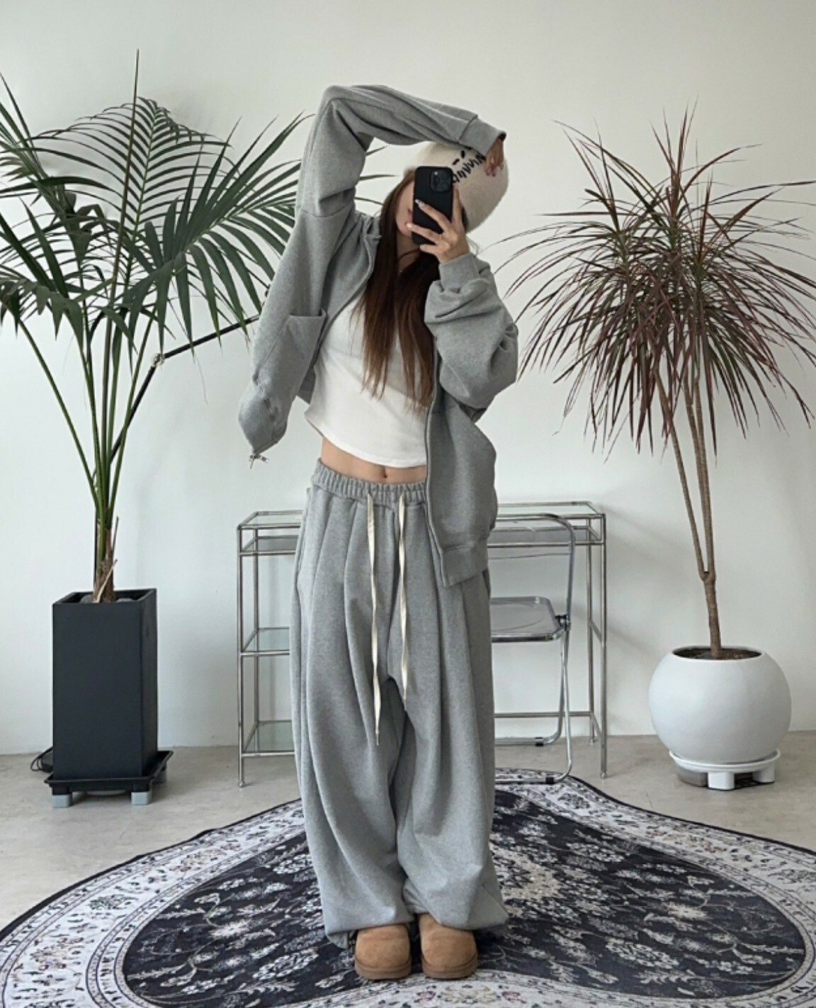 TXT 崔然竣同款 慵懶感 寬鬆 棉長褲 #套裝