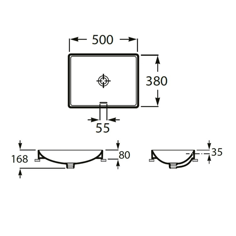 Roca "Ona" 32768K00C Semi-Builtin Washbasin, with overflow