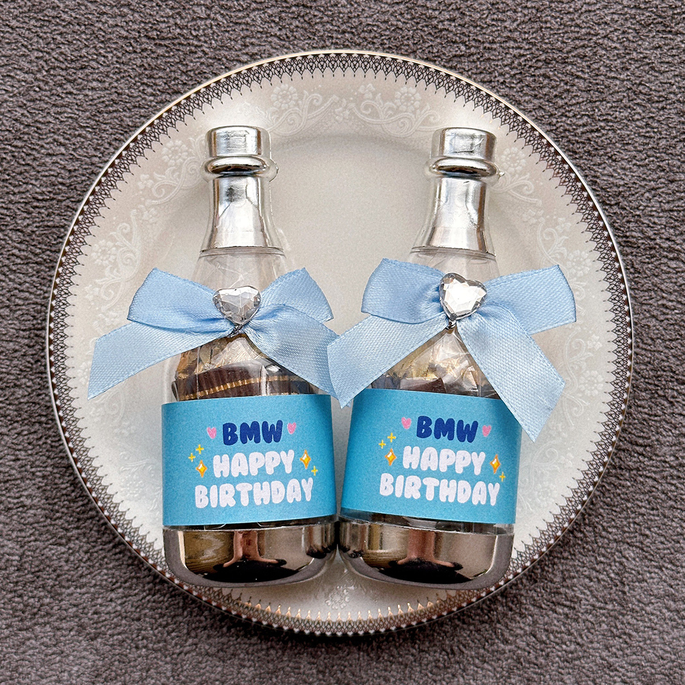 生日快樂 香檳糖果瓶(金莎2顆入)