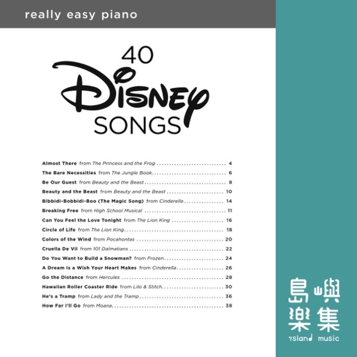 Really Easy Piano: 40 Disney Songs