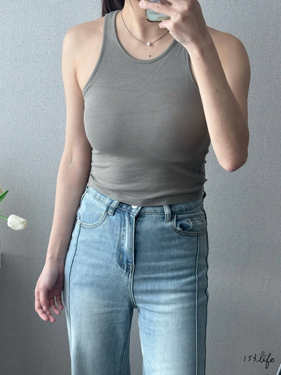 |現貨|削肩純色彈力胸墊bra背心(3色)