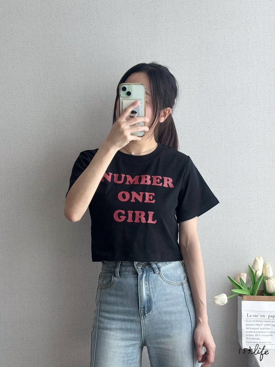 |現貨|number one girl字母寬鬆短T(3色)