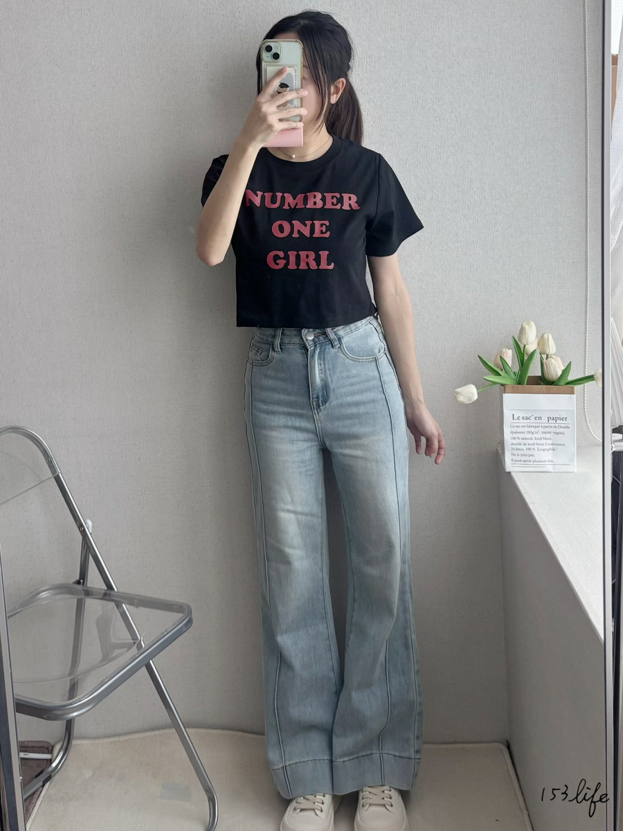 |現貨|number one girl字母寬鬆短T(3色)