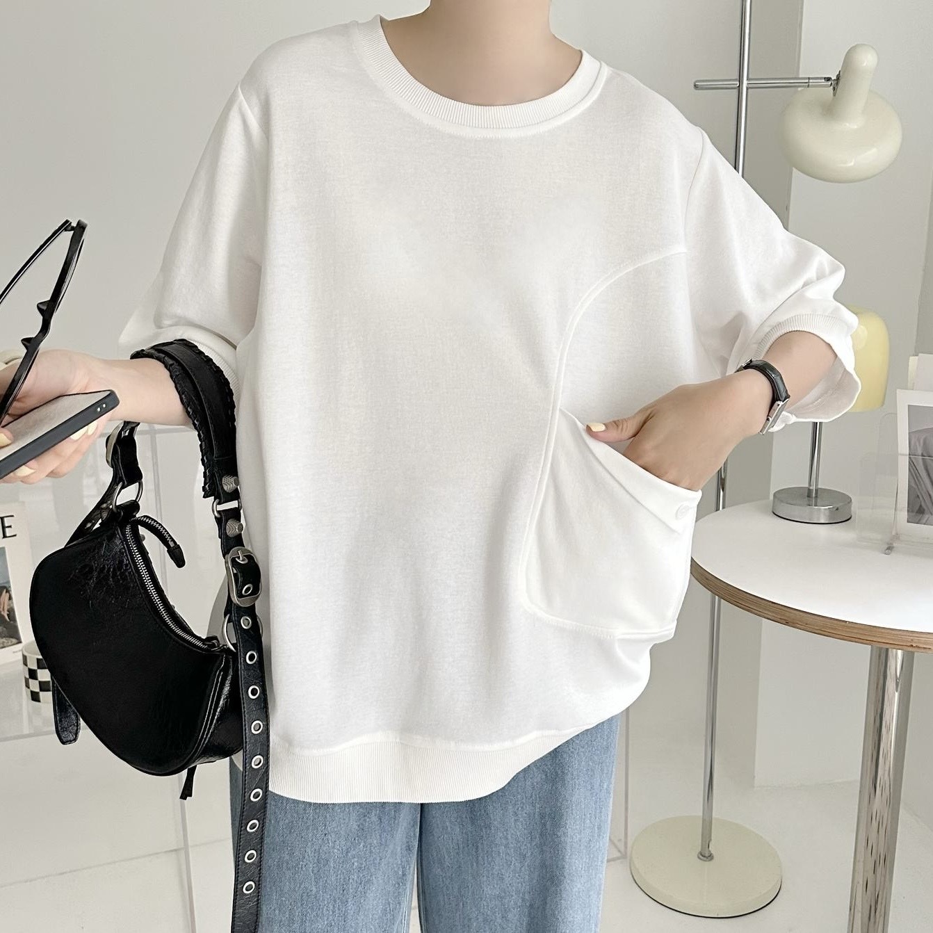 【BONNIE】斜袋短袖TOP