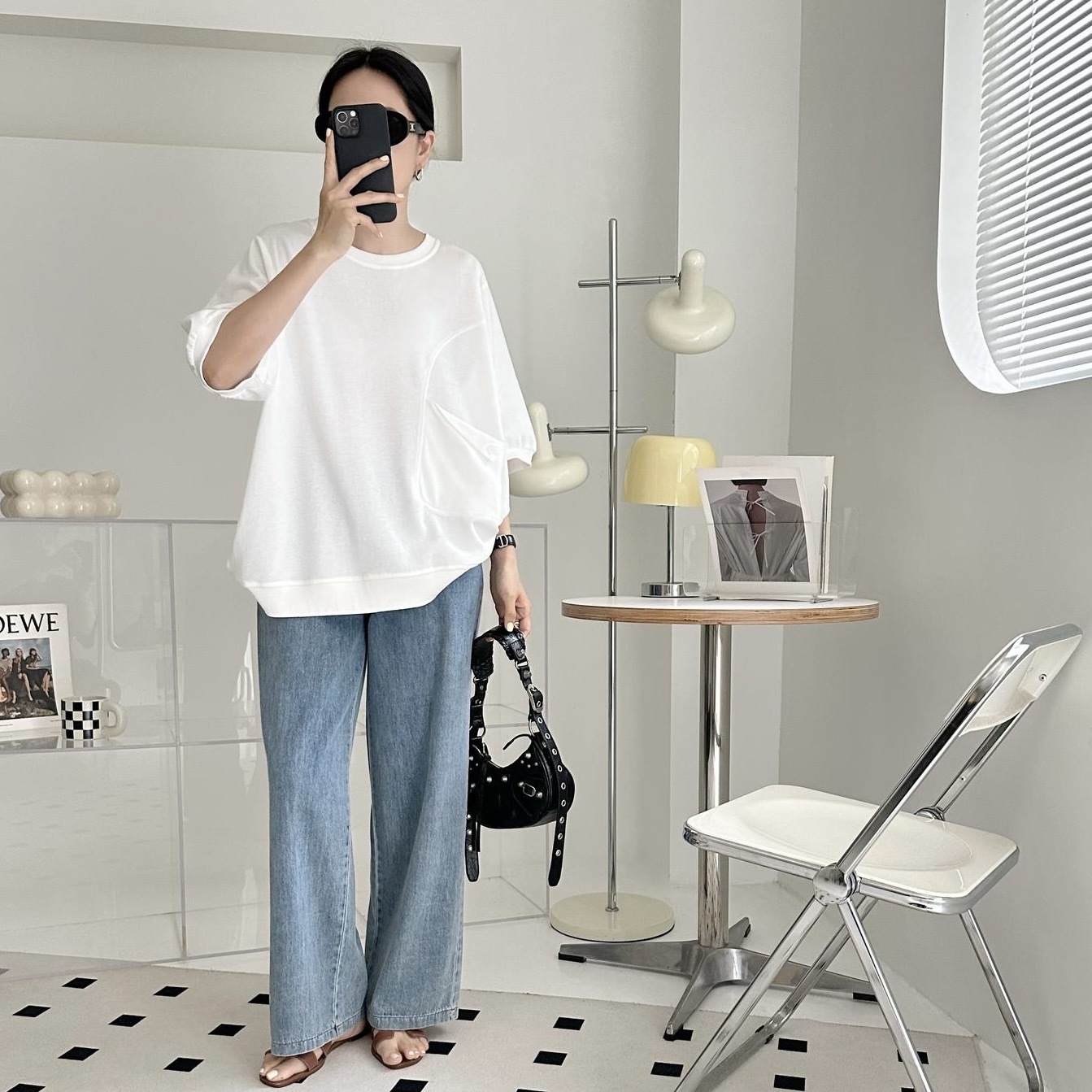 【BONNIE】斜袋短袖TOP