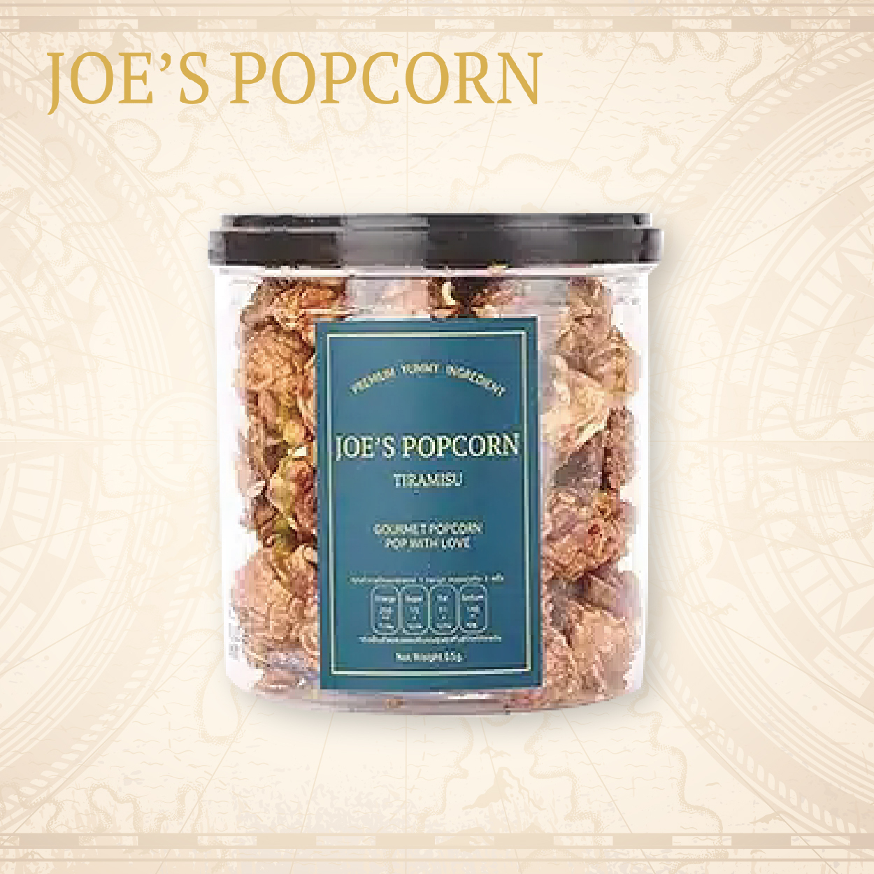 JOE'S POPCORN 泰國特色手工爆谷 (Tiramisu + 杏仁棒子味) 65g