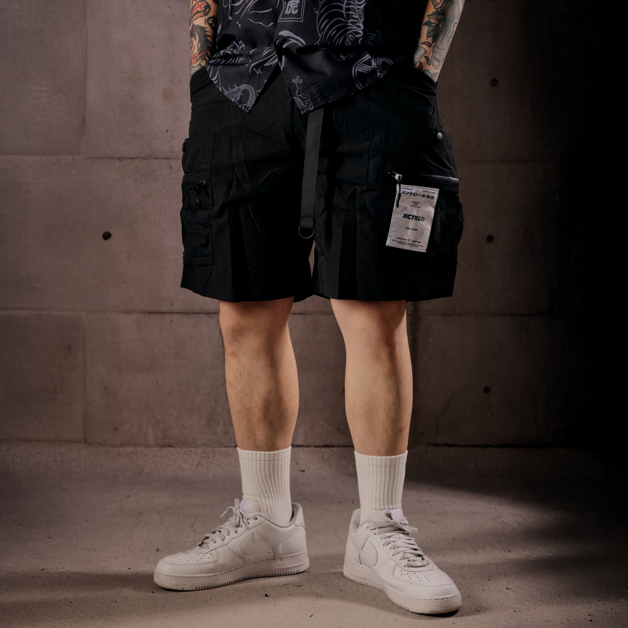 XCTRL 日系方標機能短褲-黑