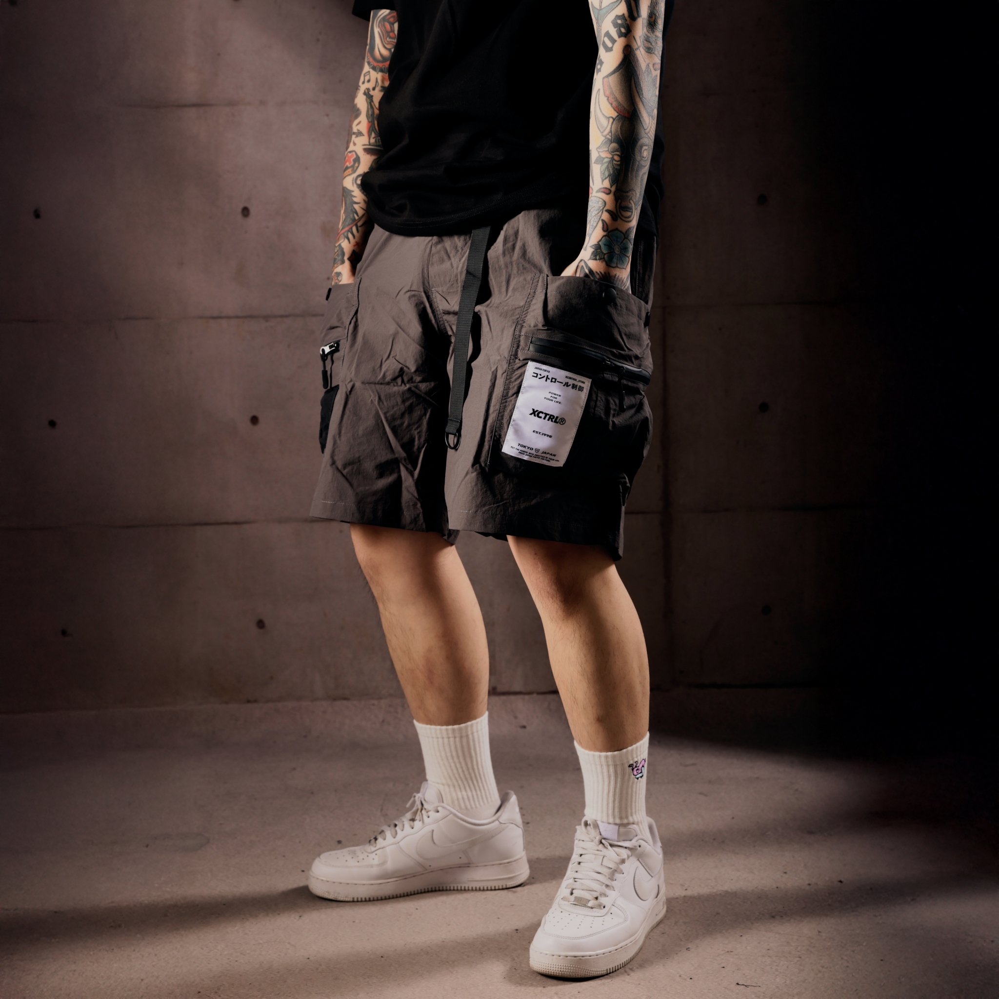 XCTRL 日系方標機能短褲-深灰