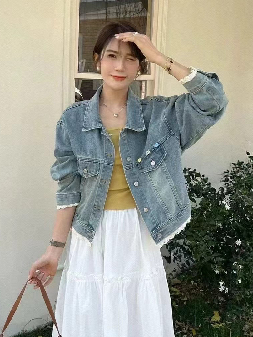 夏日好漾蕾絲拼接牛仔外套 ⚡️熱銷搶手貨⚡️