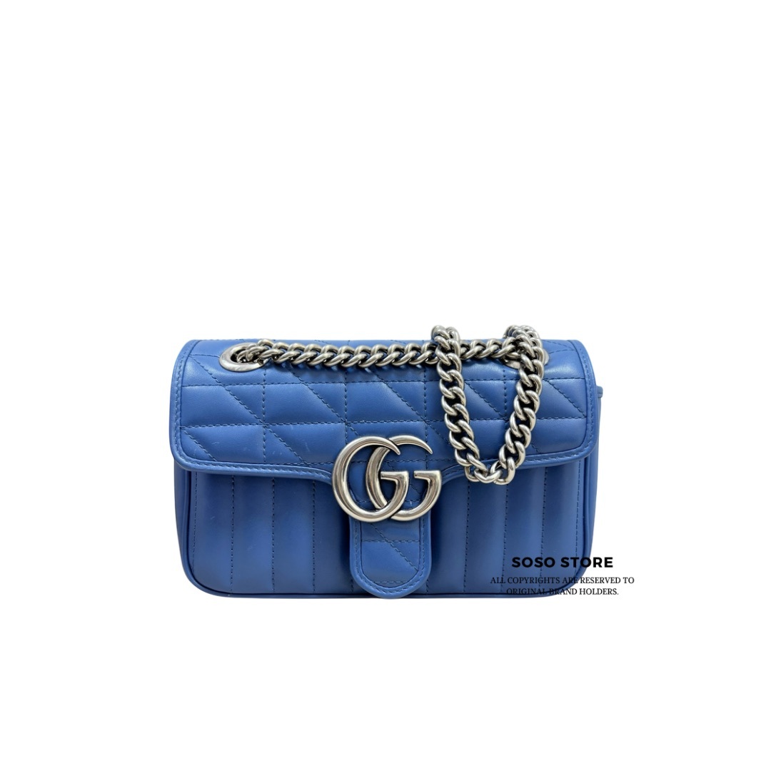 Gucci GG Flap Bag - Blue / Shw