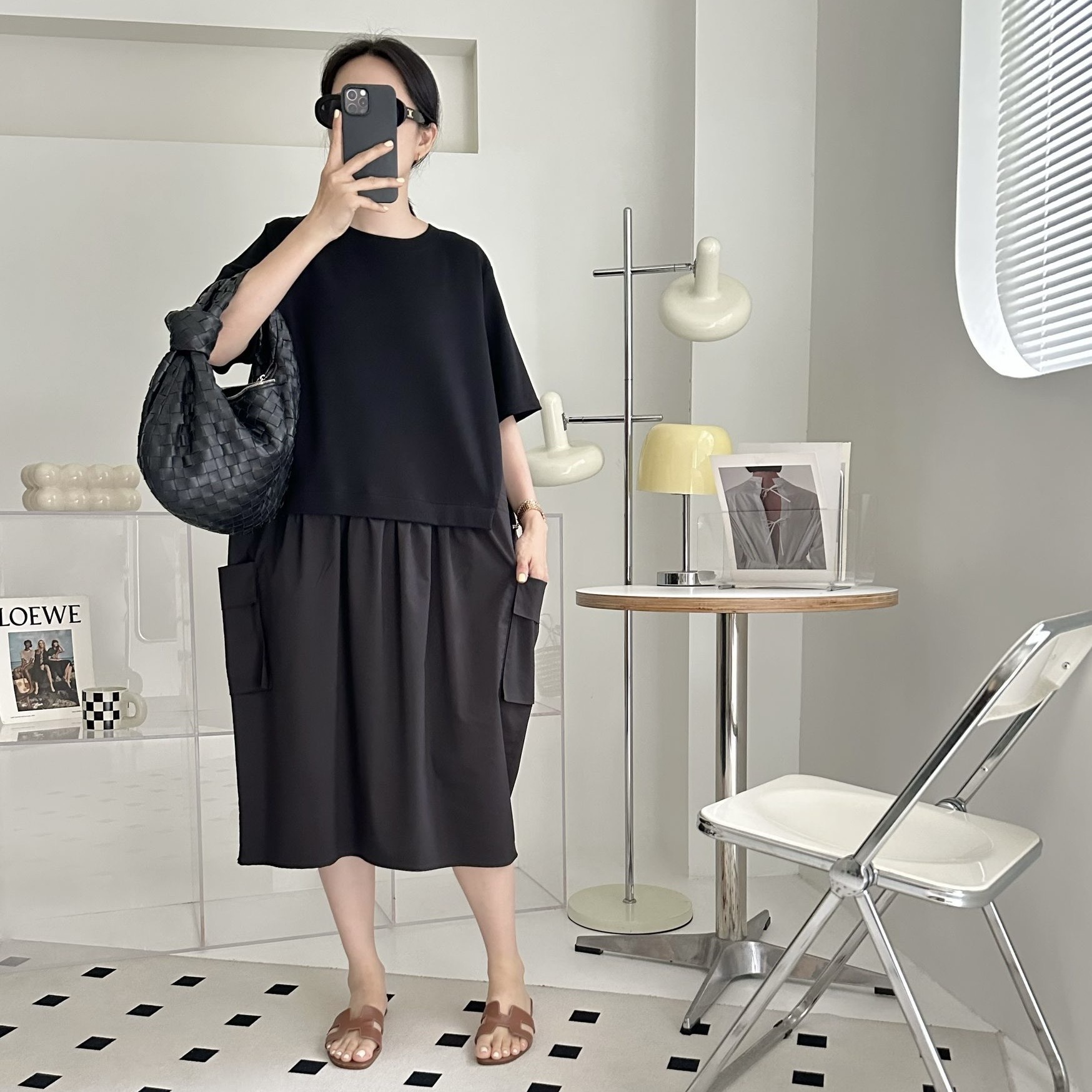 【BONNIE】腰索繩側袋短袖OPS