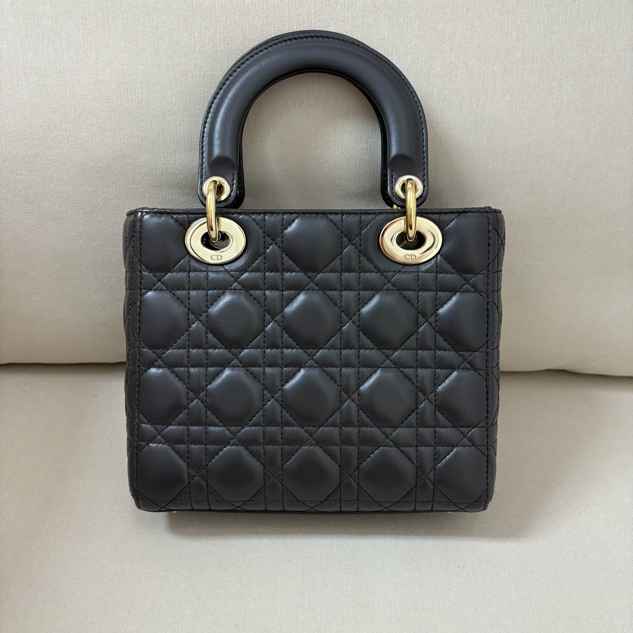 Dior Lady Dior Small Bag - Dark Brown / Ghw