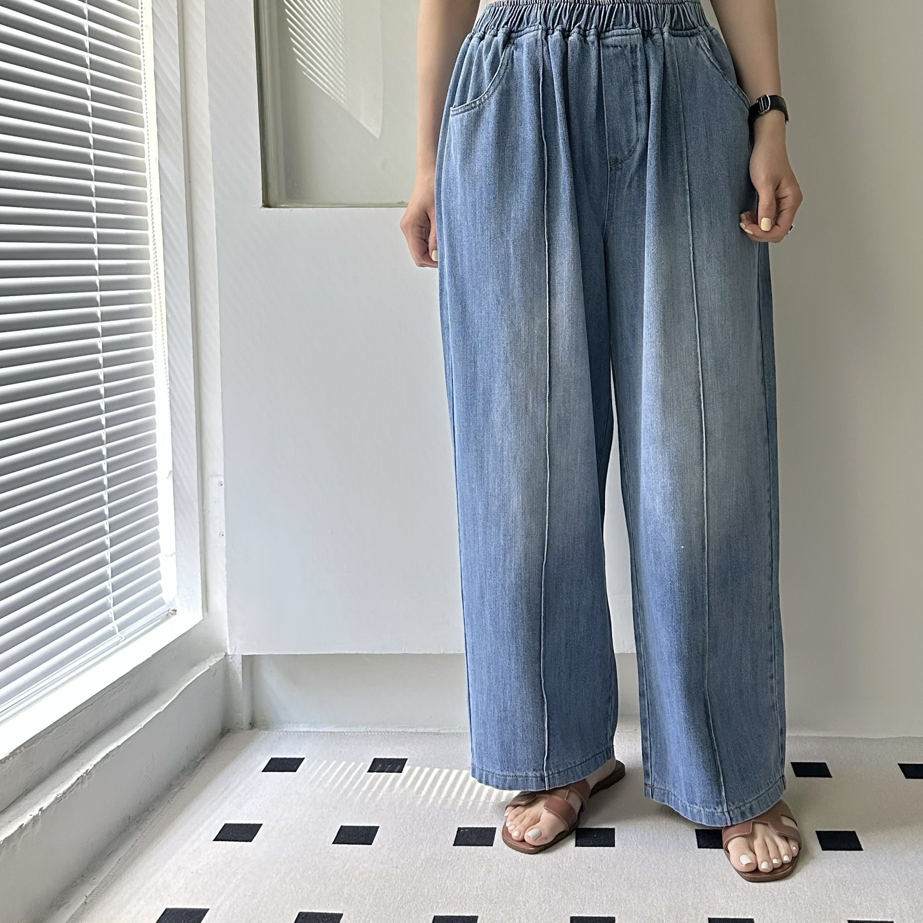 【BONNIE】全橡筋腰車骨牛仔褲