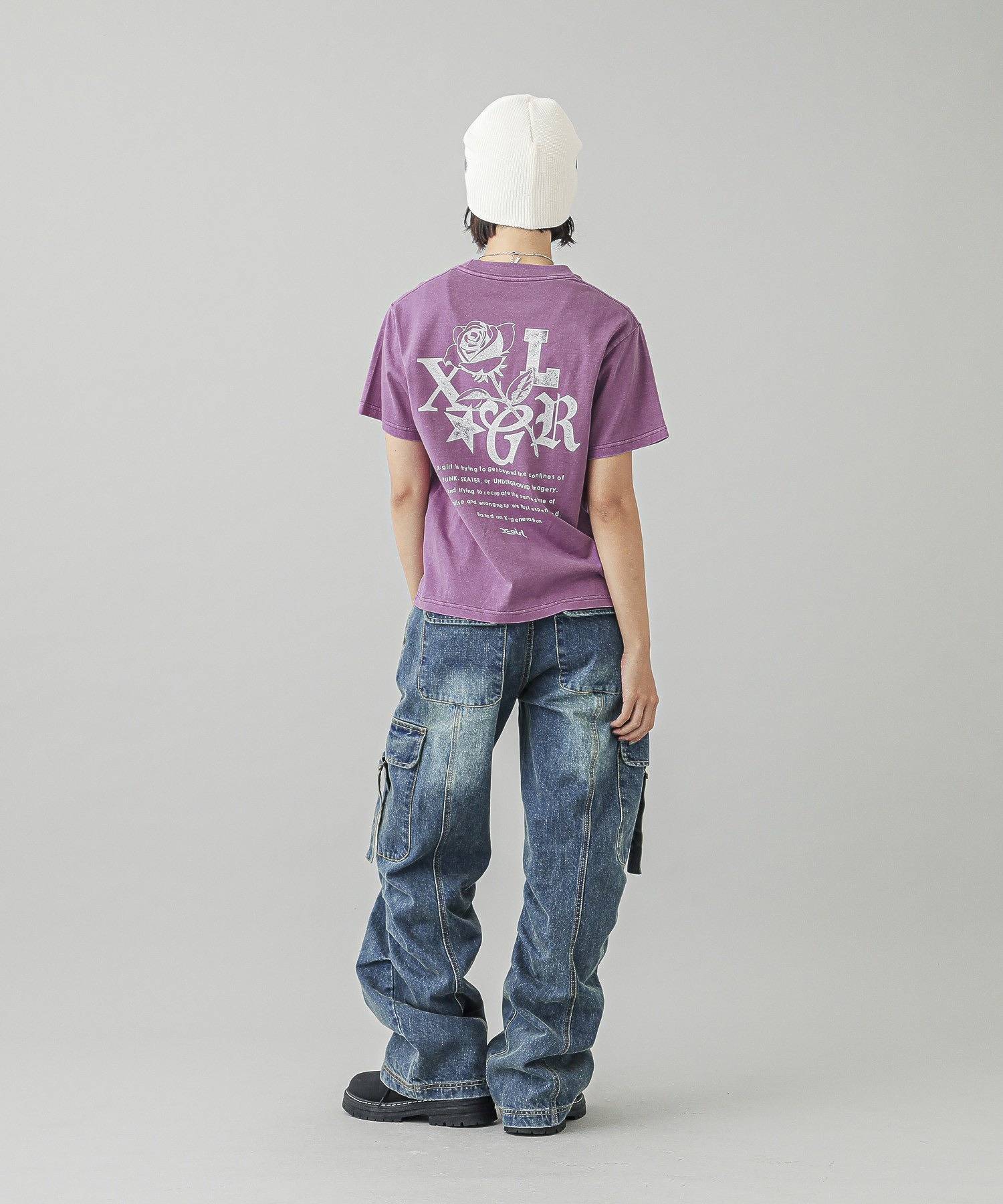 X-girl ROSE LOGO FADED S/S TEE