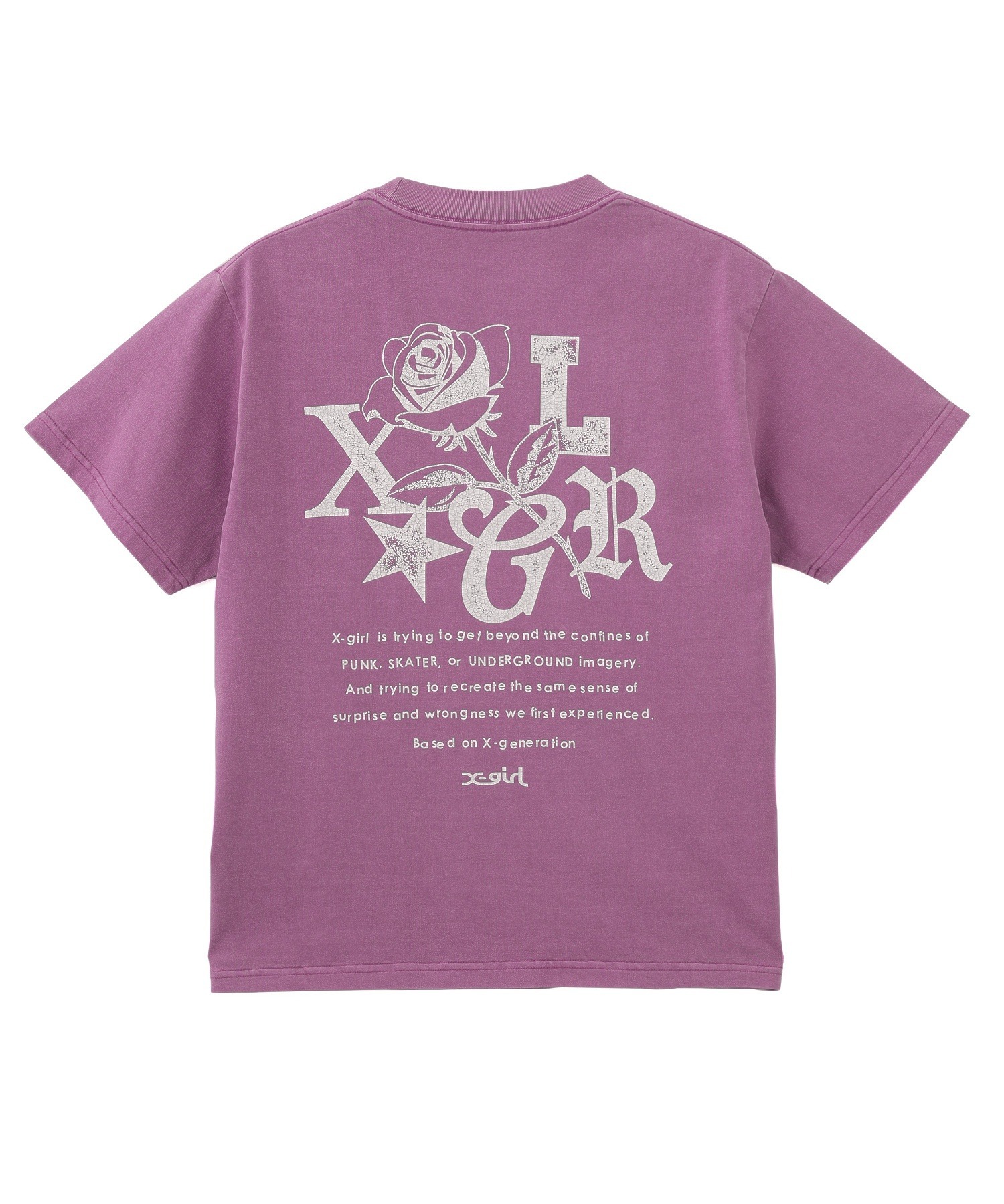 X-girl ROSE LOGO FADED S/S TEE
