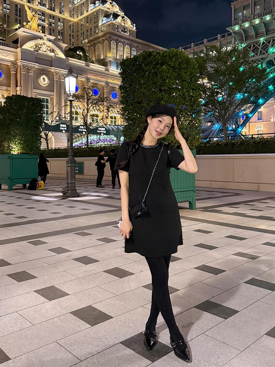 Tweed小香短袖連身裙