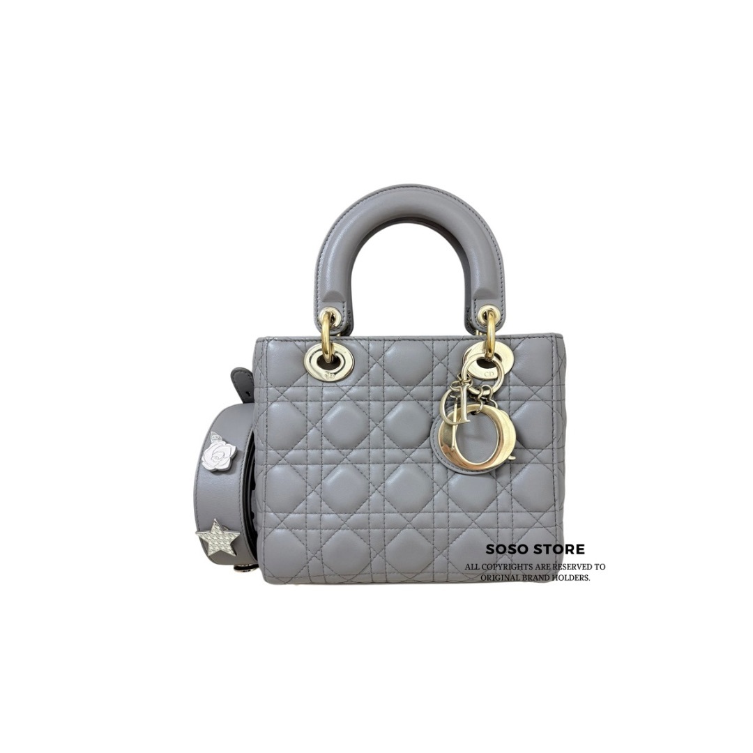 Dior Lady Dior Small Bag - Grey / Ghw