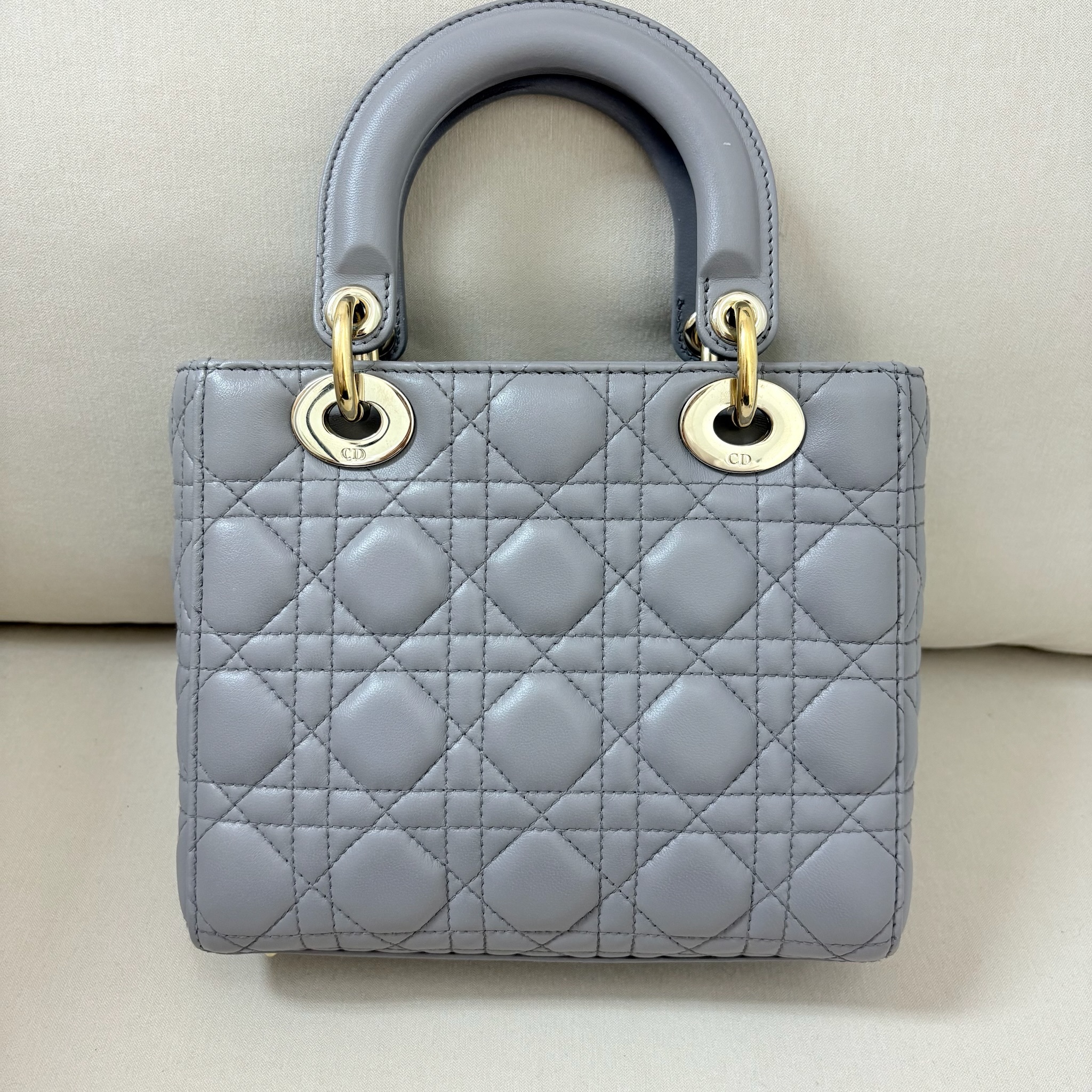 Dior Lady Dior Small Bag - Grey / Ghw