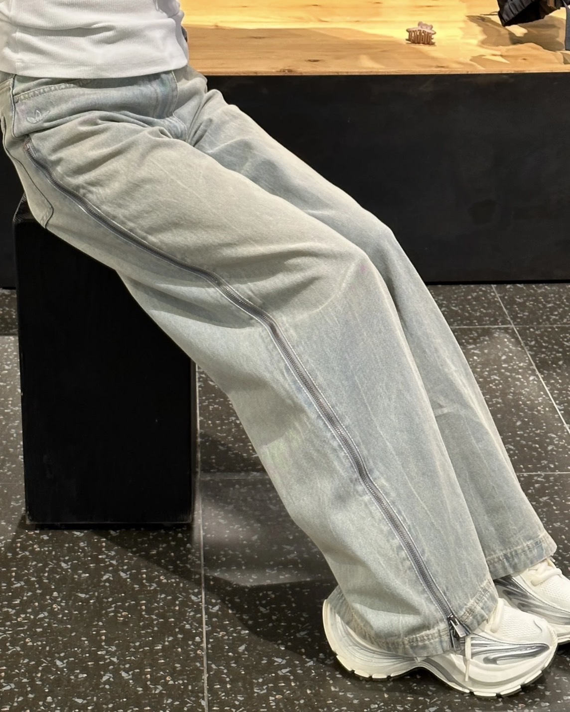 Adidas Adilenium Season 3 拉鍊 長褲 牛仔褲 淺牛仔