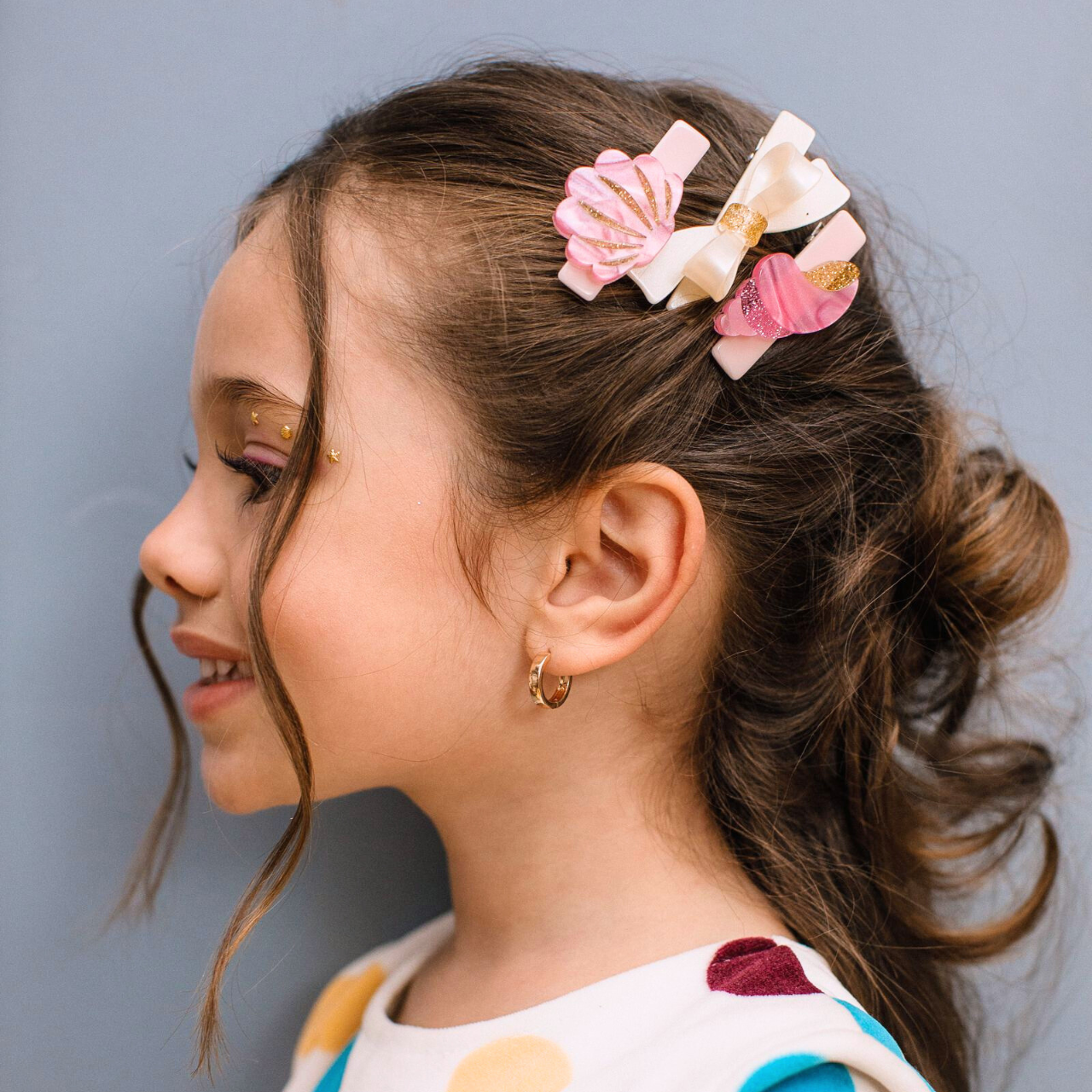 〖 Lilies & Roses 〗粉紅珠光貝殼髮夾三入組