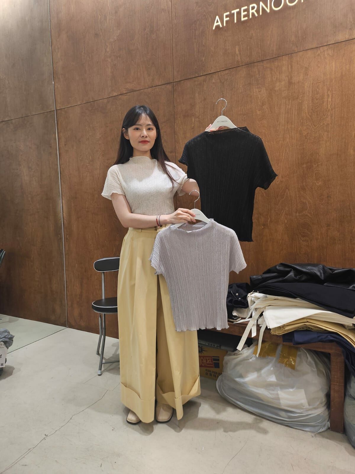 AF4041 小企領暗紋上衣