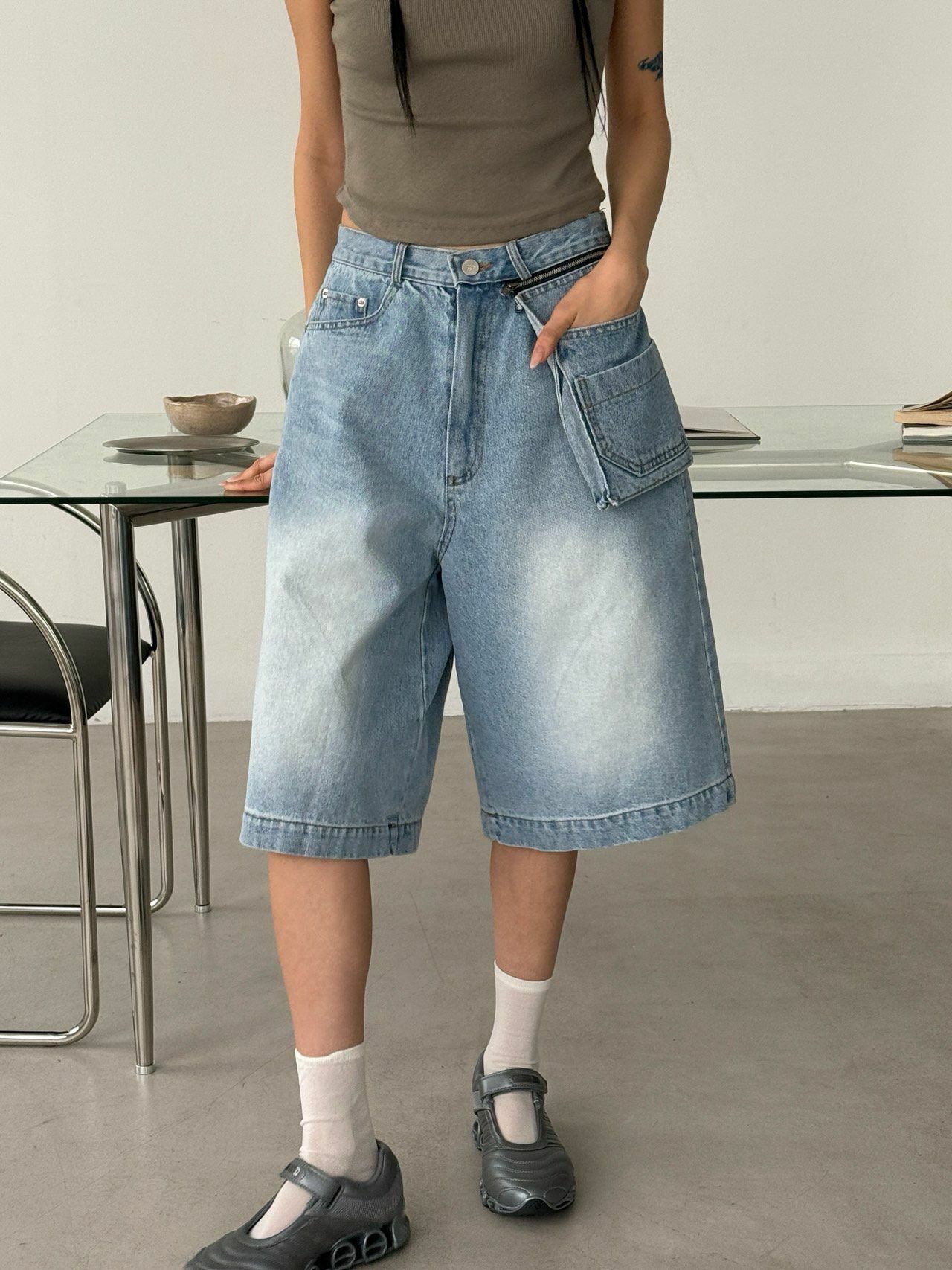 洗水牛仔短褲 UNUSED-079P