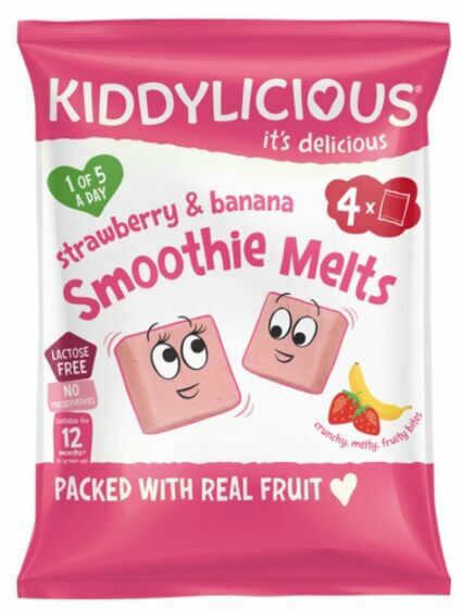 Kiddylicious  士多啤梨、香蕉Smoothie泡泡餅4包裝 4x6g