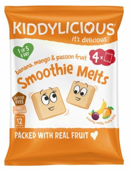 Kiddylicious 香蕉、芒果、百香果Smoothie泡泡餅4包裝 4x6g