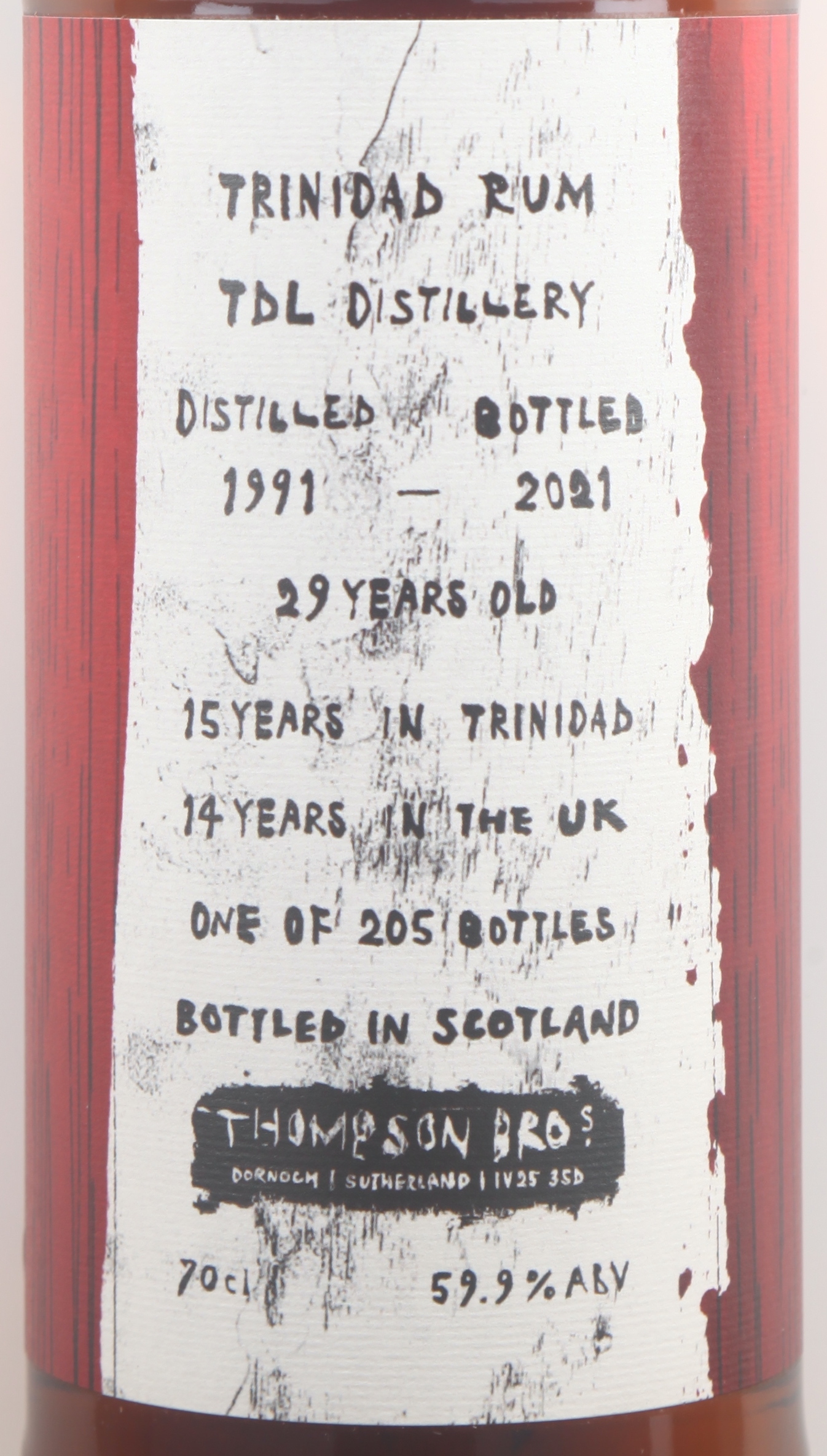 Thompson Bro TDL Trinidad Rum 1991 29Y American Oak Barrel 59.9%