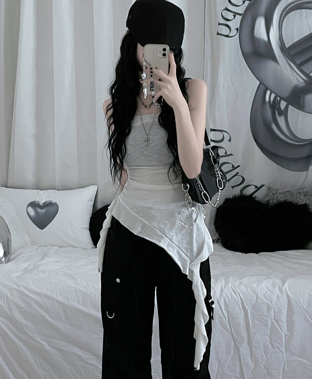 KR HIP RUFFLE TOP TUBE (3 COLORS)