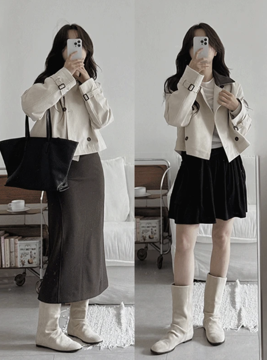 預訂｜SLOWAND #SLOWMADE 簡約直紋羊毛短版外套 (One Color)