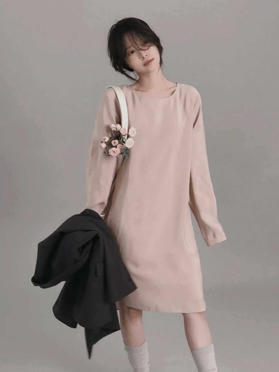 預訂｜SLOWAND #SLOWMADE 優雅蝴蝶結羅紋針織連身裙 (2 Color)