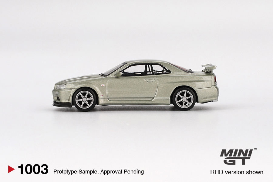 【預訂】Mini GT #1003 Nissan Skyline GT-R (R34) V-Spec II Nür Millenium Jade