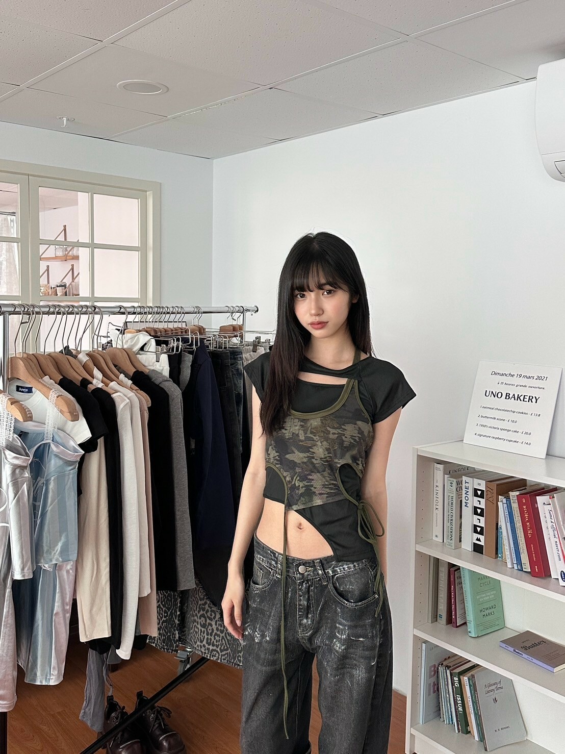 酷帥靈感👽 設計感綁帶迷彩兩件式set