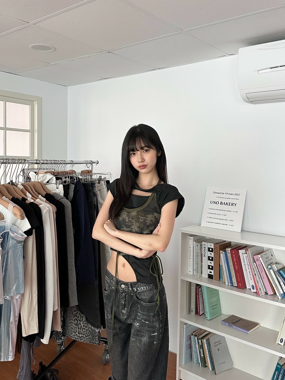 酷帥靈感👽 設計感綁帶迷彩兩件式set