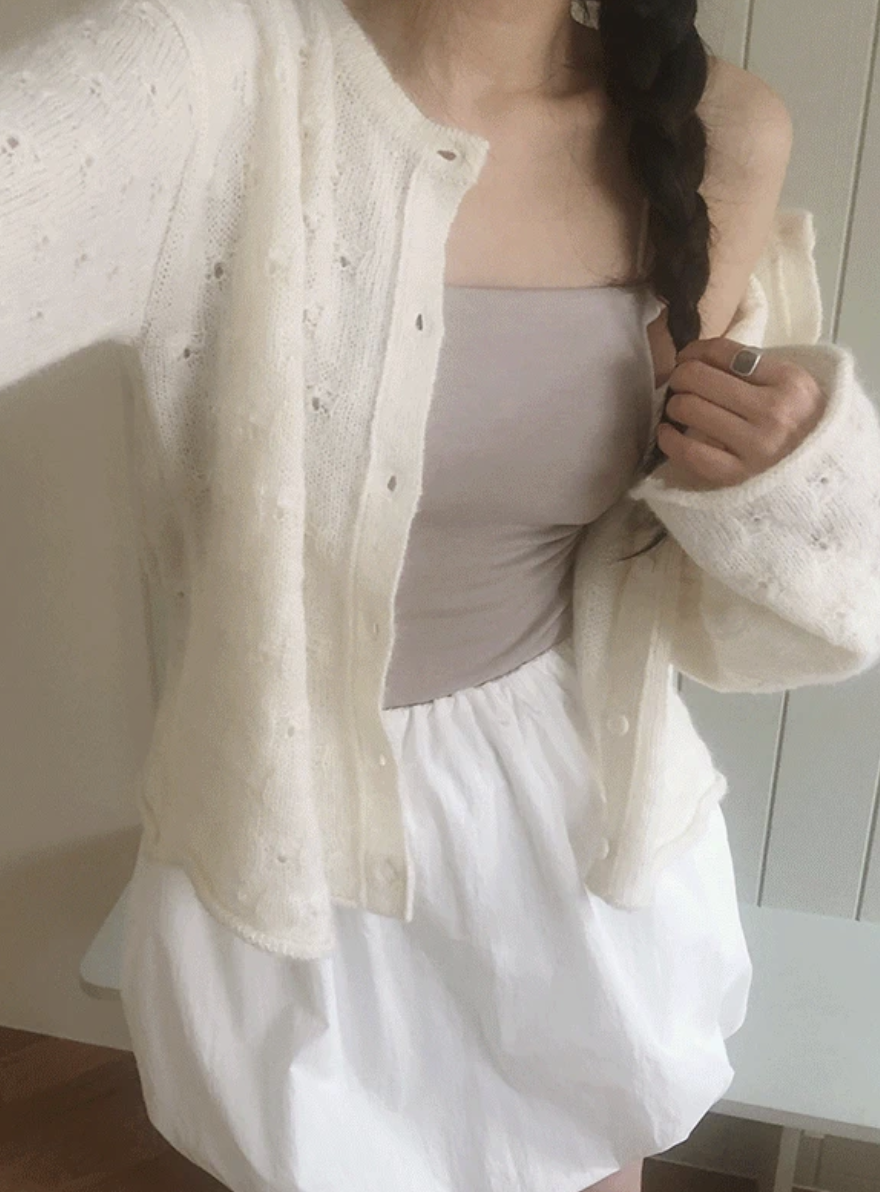 預訂｜SLOWAND #SLOWMADE 復古感鏤空針織外套 (4 Color)