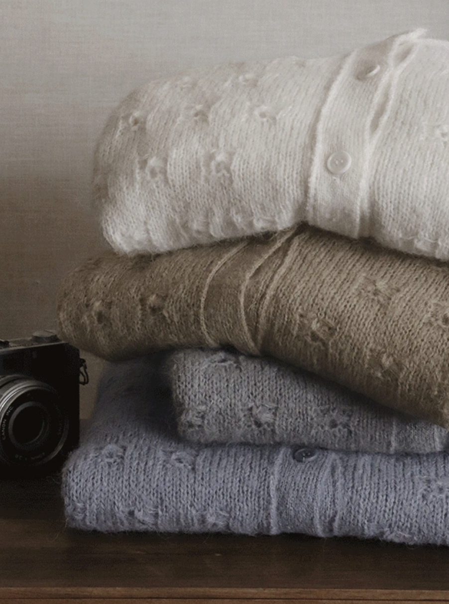 預訂｜SLOWAND #SLOWMADE 復古感鏤空針織外套 (4 Color)