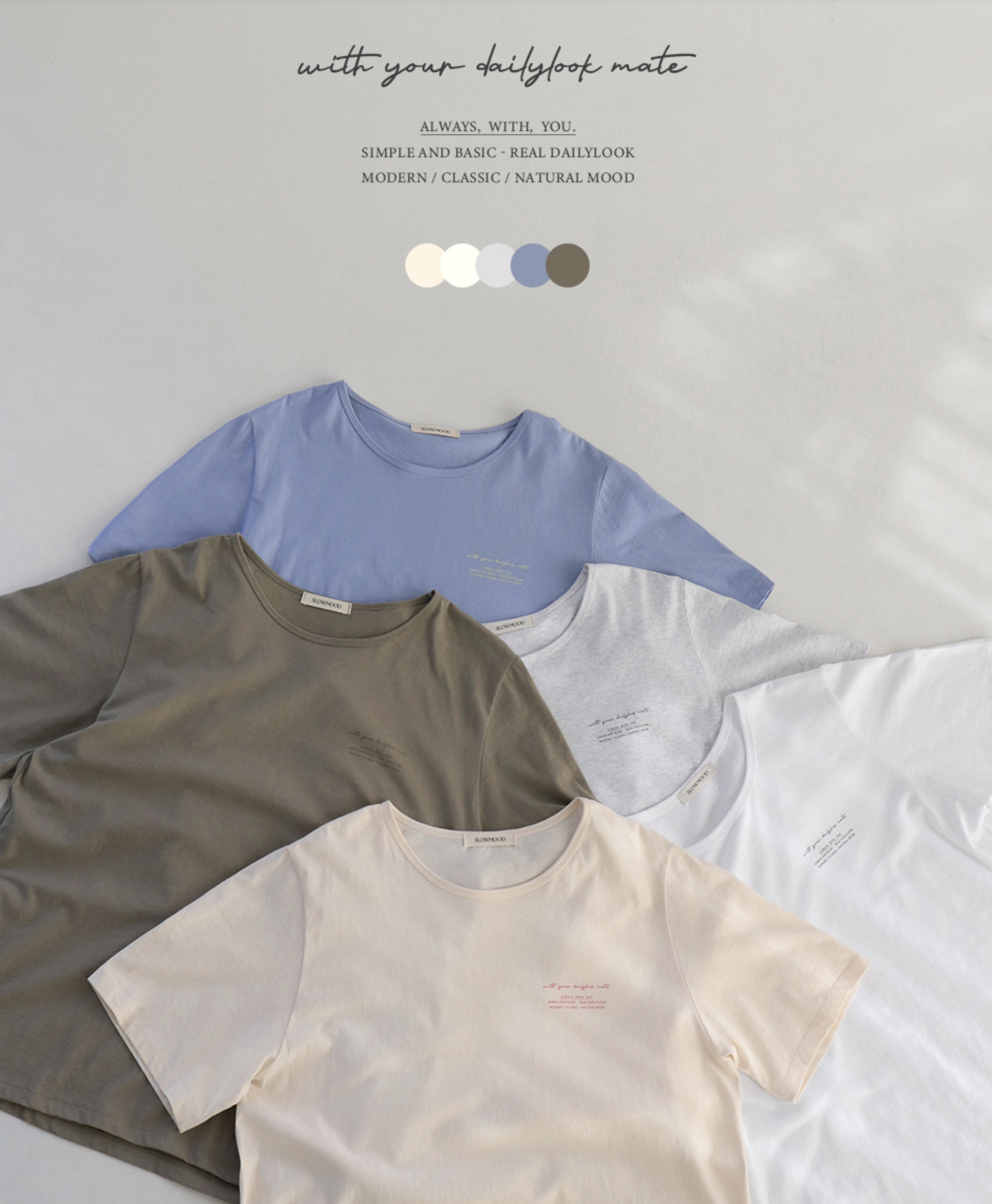 預訂｜SLOWAND #SLOWMADE 搭配必備字母短袖Tee (5 Color)