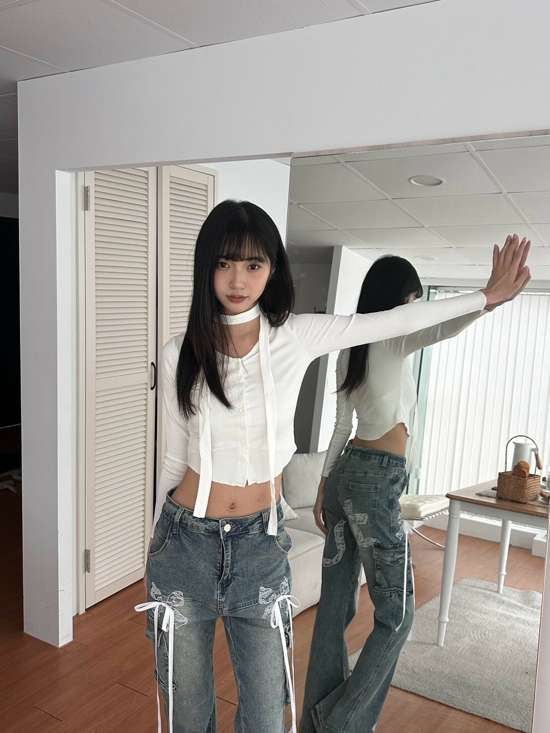 純欲系韓女 排扣螺紋針織掛脖 2colors