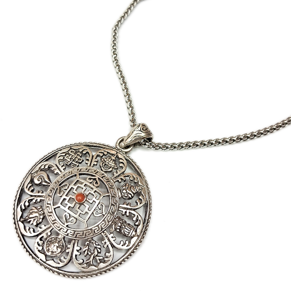 八吉祥精品{925純銀} 墜飾&鈦鋼項鍊【十方】135008