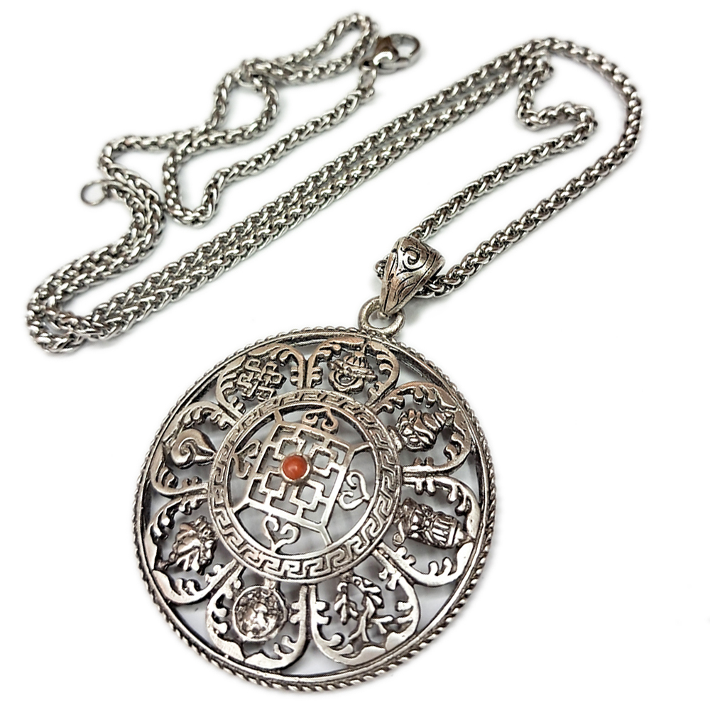 八吉祥精品{925純銀} 墜飾&鈦鋼項鍊【十方】135008