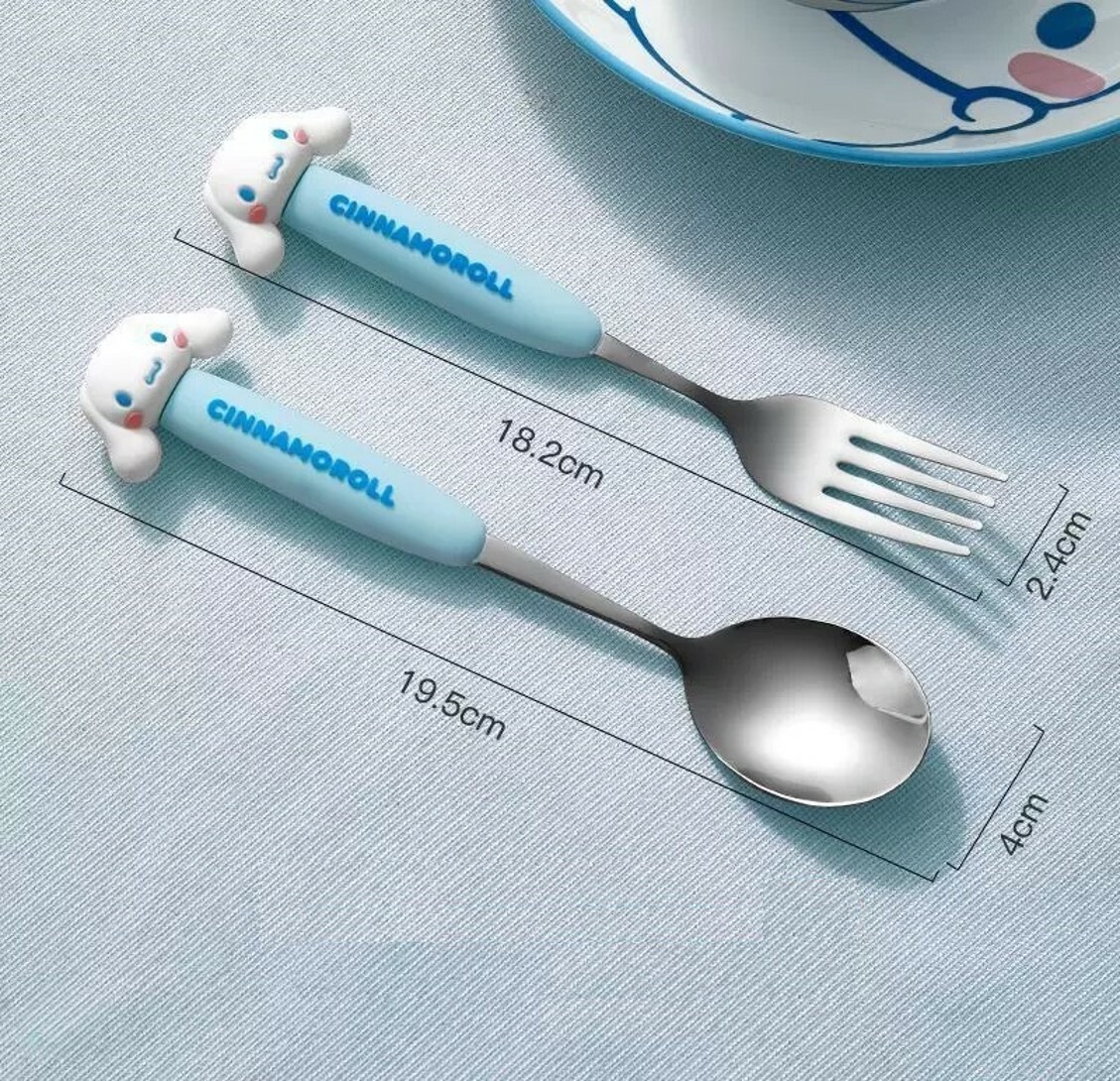 玉桂狗 Sanrio | 3D 不銹鋼叉子+湯匙 匙羹