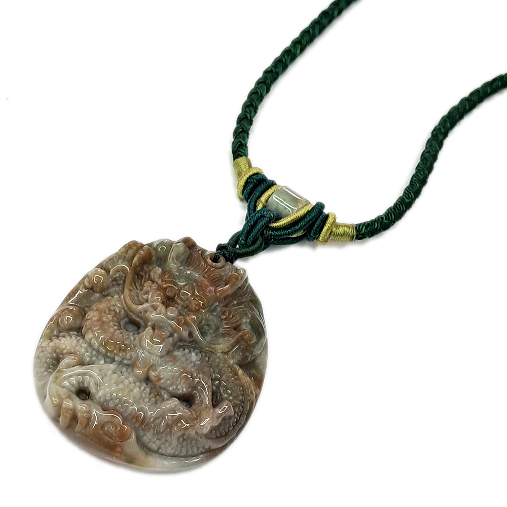 祥龍獻瑞{七彩玉/印度瑪瑙}項鍊【十方】138252